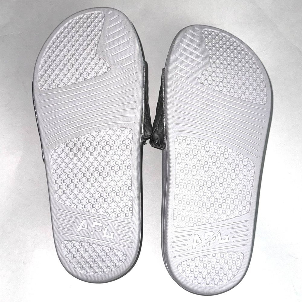 APL Slide Athletic Propulsion Labs Silver Sandal Quilted NEW Women's 7 New $220 - Picture 7 of 9